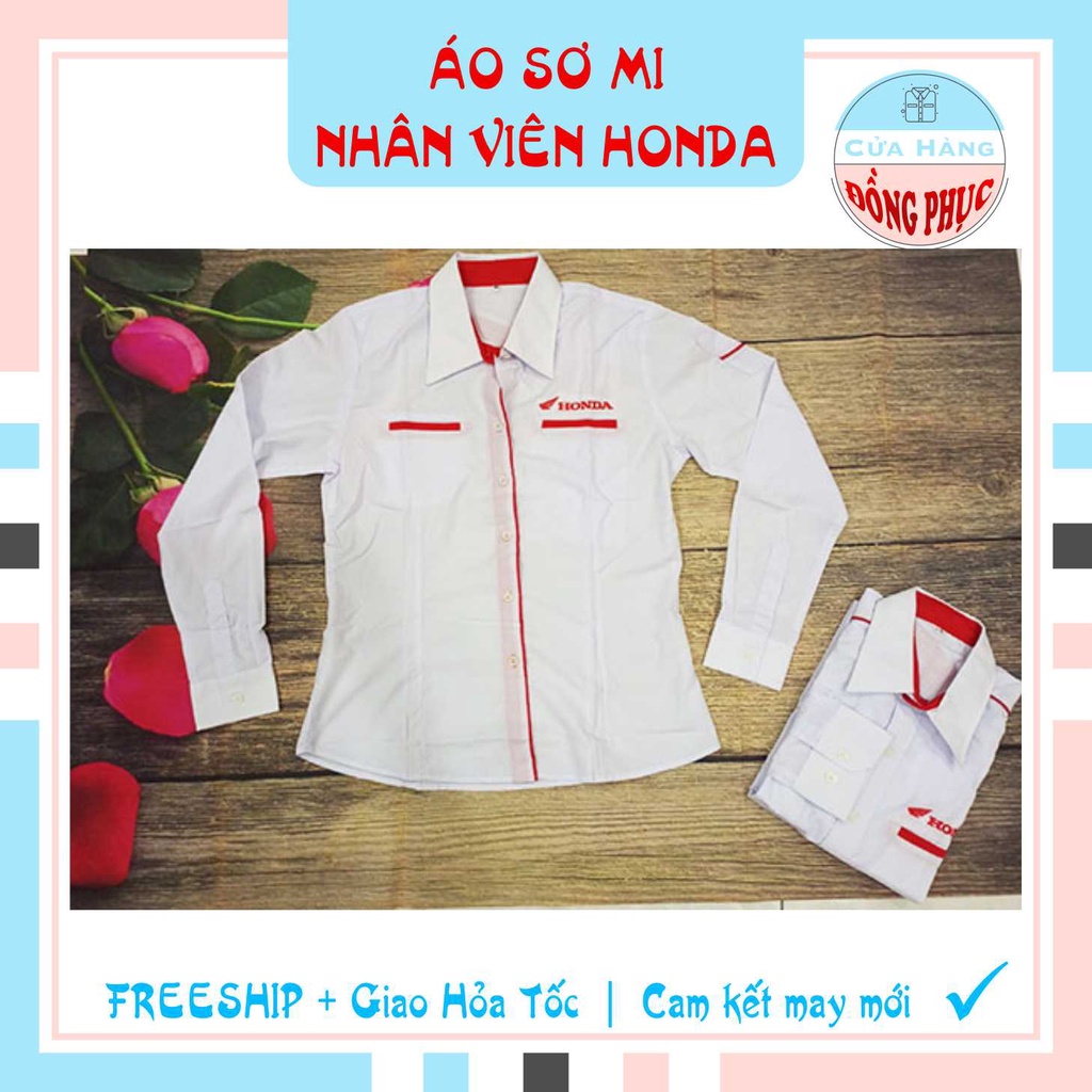 ĐỒNG PHỤC SƠ MI NHÂN VIÊN BÁN HÀNG HONDA NAM NỮ, ÁO SƠ MI HONDA, MẪU ĐÚNG CHUẨN CỦA HEAD, Gía sỉ