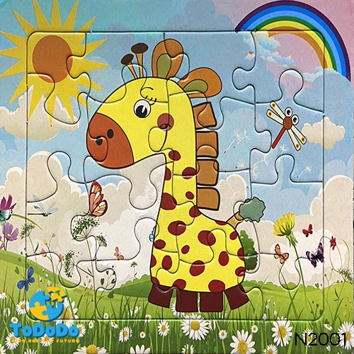 Tranh ghép hình cho bé 16 miếng ghép giúp phát triển tư duy cho bé từ 4-12 tuổi.