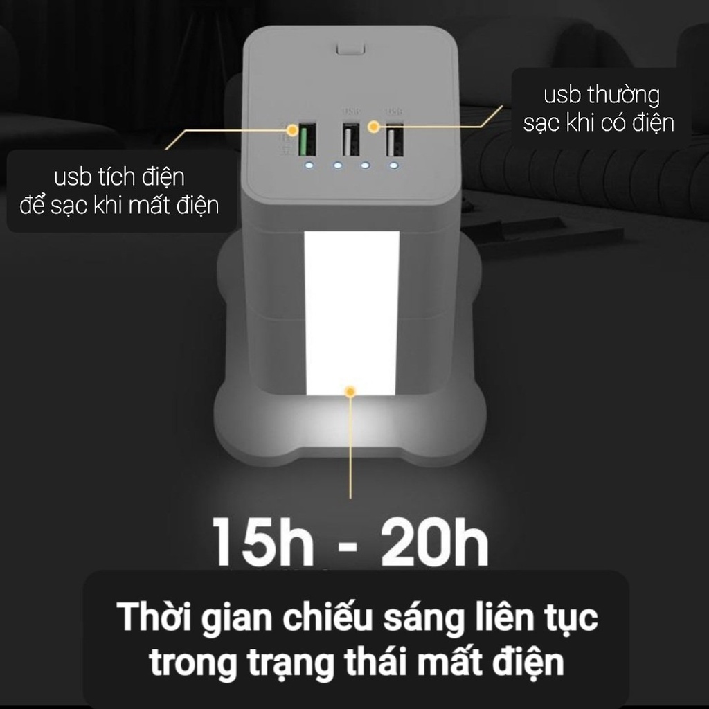 Ổ cắm điện cao cấp USB đèn bàn thông minh, đa năng tiêu chuẩn Anh - Sentaku