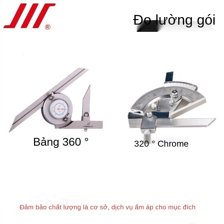 Thước đo góc vạn năng thương hiệu Chengliangchuan 0-320 ° với đồng hồ bằng thép không gỉ Thiết bị 0-360 mạ chrome [p