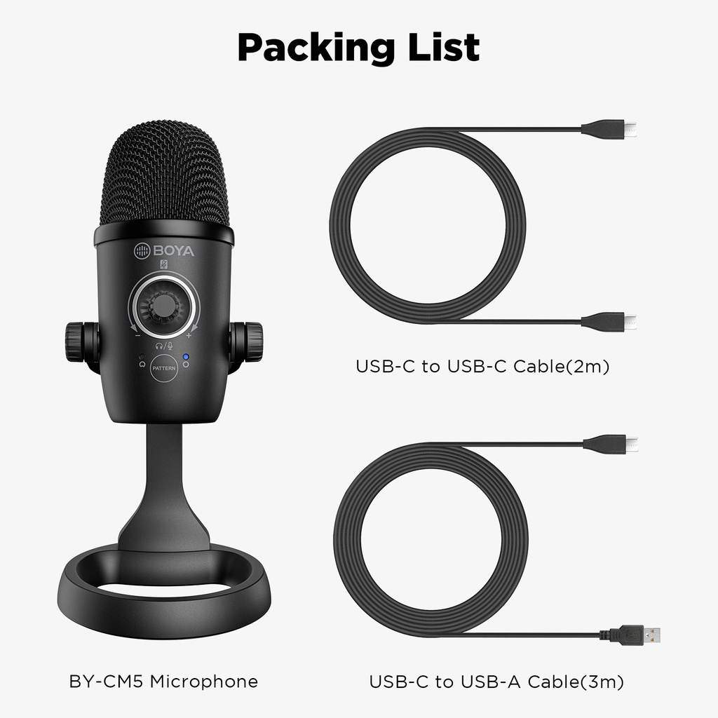Micro BOYA BY-CM5 Để Bàn Cổng USB Cho Laptop PC Điện Thoại Thông Minh