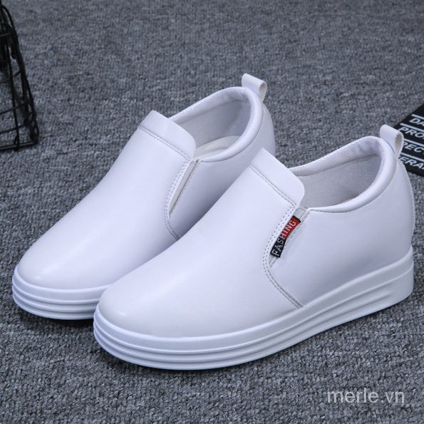 Giày lười đế độn màu sắc lót đơn giản lớp lót giữ ấm thời trang cho nữ