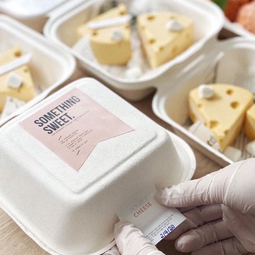 Hộp bã mía hình vuông dành làm quà tặng kèm sticker và thiệp style Hàn Quốc kèm dịch vụ gói quà | Oube Candle NT35