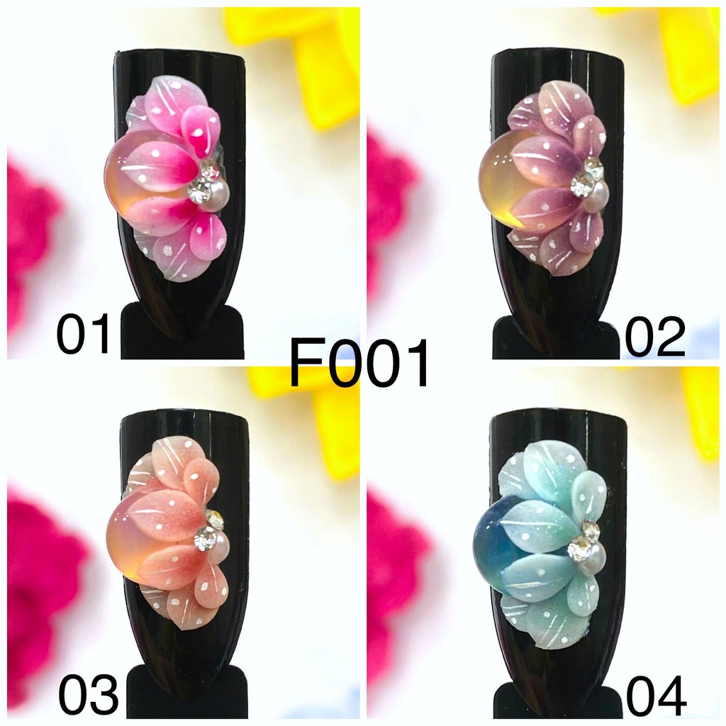 Hoa nail - Mẫu: F001 . Hoa bột đính móng siêu xinh.