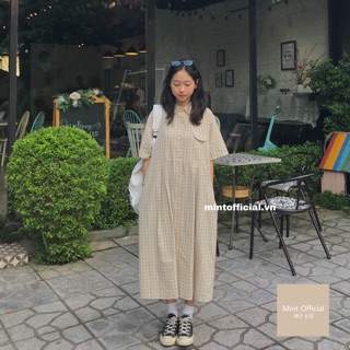Đầm dài kẻ caro