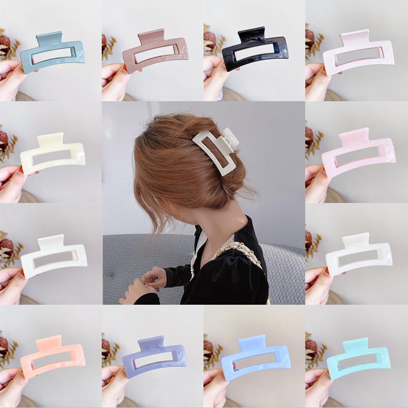Kẹp tóc acrylic trong suốt đơn giản dễ thương mới