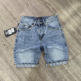 ⚡️ 𝐅𝐑𝐄𝐄 𝐒𝐇𝐈𝐏 ⚡️Quần short nam - Quần jeans ngố xanh sáng gấp gấu vân hoa lv new
