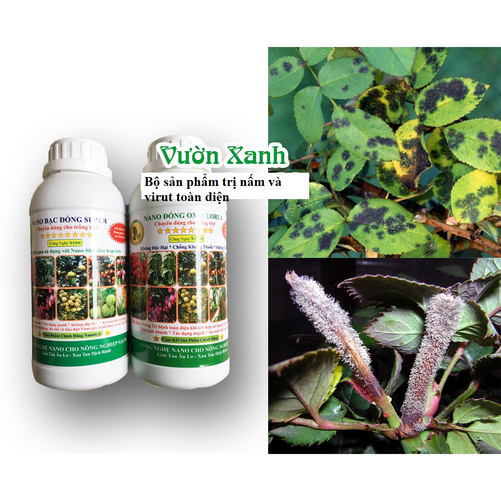 Combo Nano Bạc Đồng super - Nano Đồng Oxyclorua trị bệnh nấm virut toàn diện