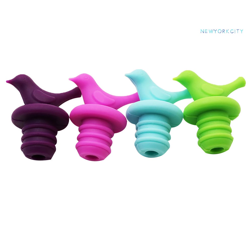 Nắp Đậy Chai Rượu Vang Bằng Silicone Hình Chú Chim Nhỏ Dễ Thương Tiện Dụng
