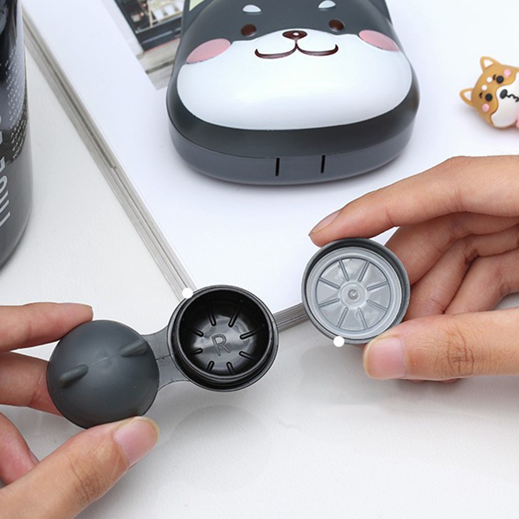 Hộp đựng kính áp tròng có gương kiểu dáng dễ thương