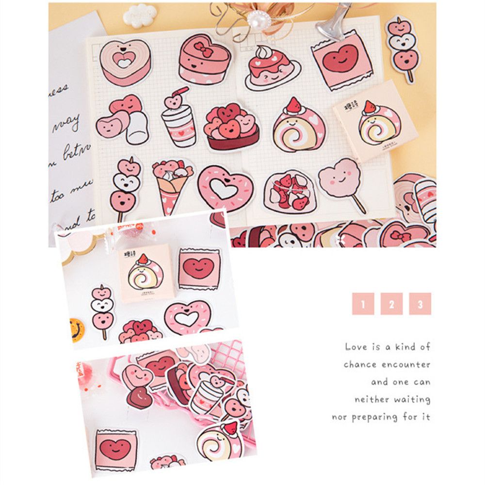 Hộp 45 miếng dán hình món tráng miệng dễ thương dùng trang trí tiện dụng