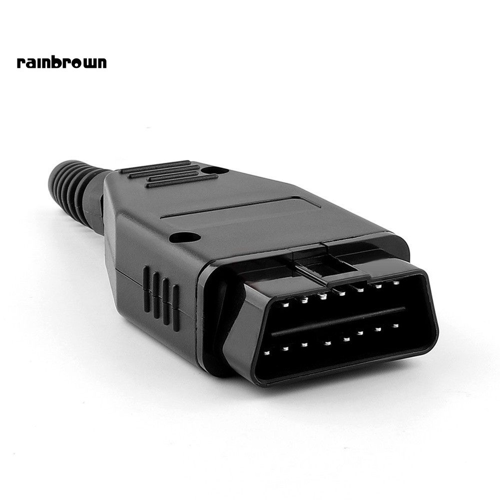 RB_Durable 16 Pin Male Shell Diagnostic Adaptor Cable OBD2 Connector Plug Auto Tool