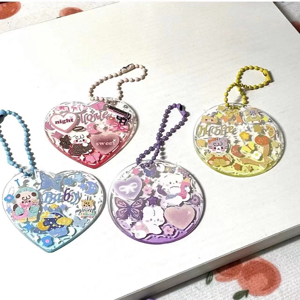 Móc Khóa Acrylic Trong Suốt Sáng Tạo Cho Học Sinh /diy Gradient móc khoá acrylic