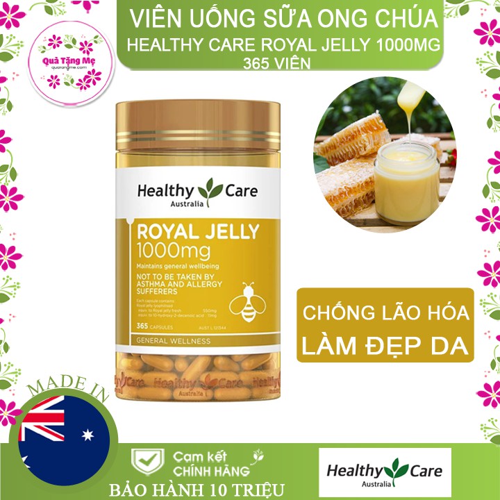 Viên Uống Sữa Ong Chúa của úc Healthy Care Royal Jelly 365 viên