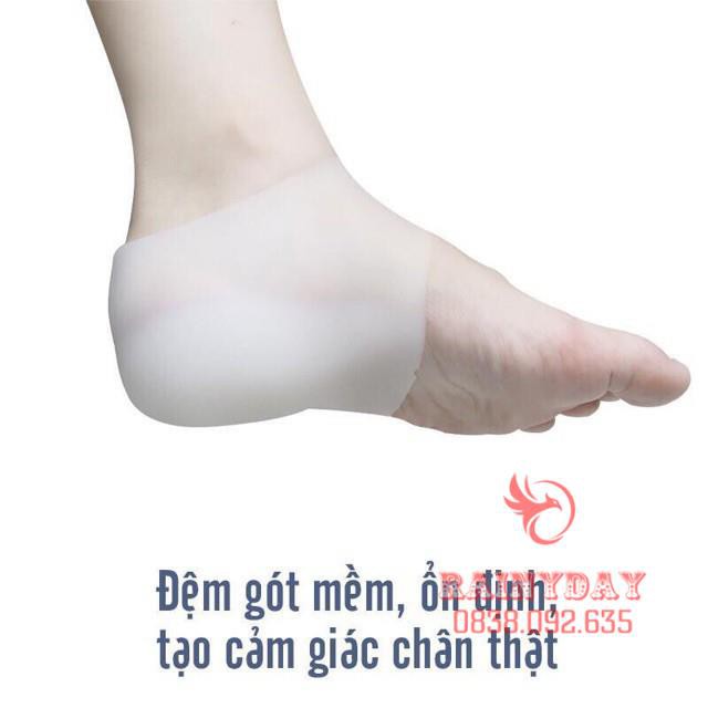 [LOẠI XỊN] Miếng tất vớ độn lót giày tăng chiều cao silicon cho nam nữ 3.5 cm êm chân chống trượt - 1 Cặp