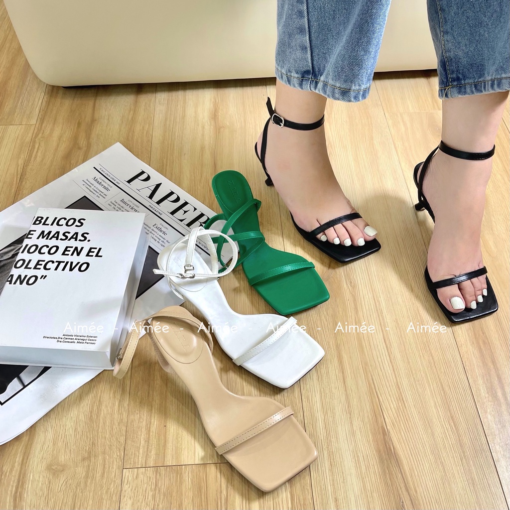 Sandal Dây Mảnh Trendy Đế Chéo 3 Phân Có  4 Màu Trendy Cho Bạn Nhiều Sự Lựa Chọn