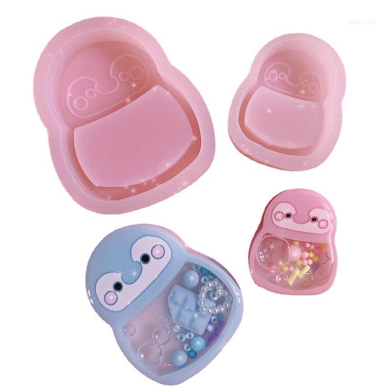 Khuôn Silicone Làm Móc Khóa Hình Chim Cánh Cụt Xinh Xắn