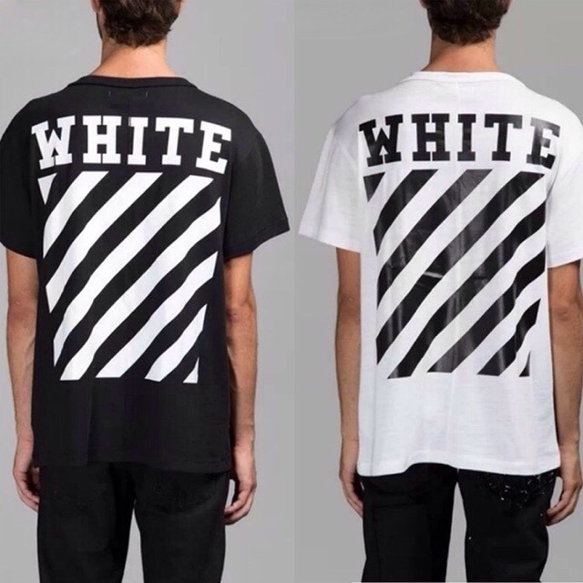 ÁO THUN UNISEX OFF WHITE TRẮNG ĐEN COTTON MÁT MỀM MỊN THẤM HÚT TỐT