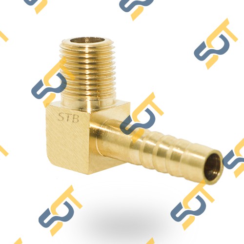 [NỐI ỐNG MỀM] Co G 1/4 (13) ren ngoài khớp nối ống nhựa đuôi chuột - Đồng (airline horse elbow connector) Cong Cút 90 độ