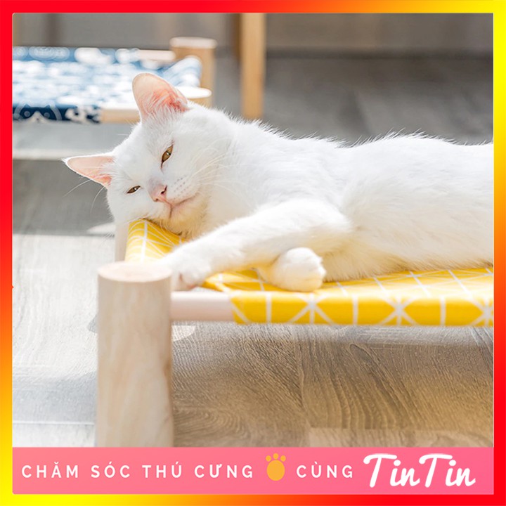 [Mã 253FMCGSALE giảm 8% tối đa 100K đơn 500K] Giường Nằm Cho Mèo - Võng Nằm Chân Gỗ Cho Mèo #Tintin Pet Store