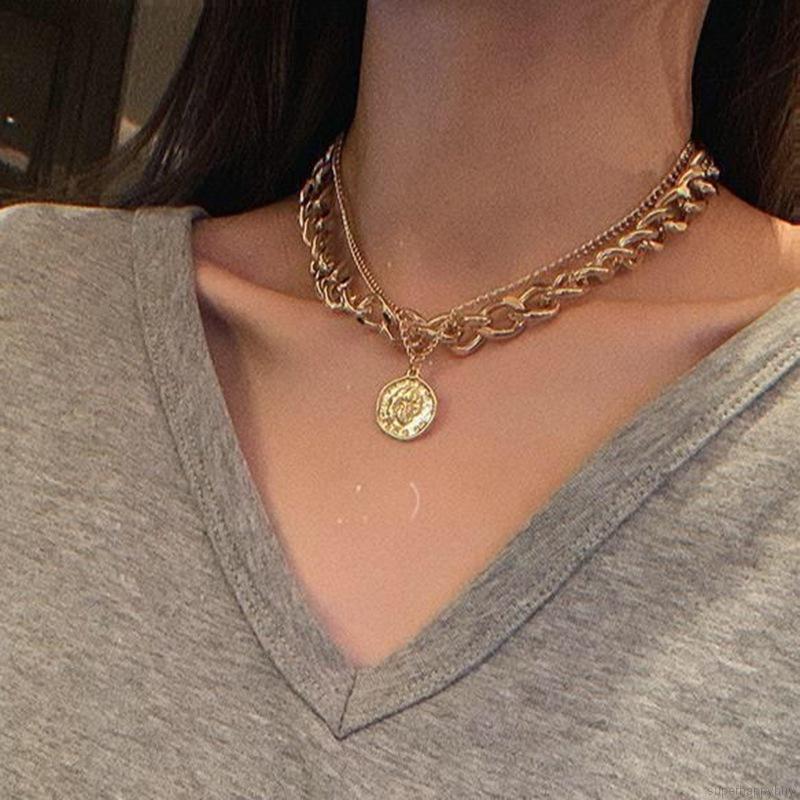 Dây chuyền hai lớp phong cách Hip Hop cổ điển hợp thời trang dày dặn