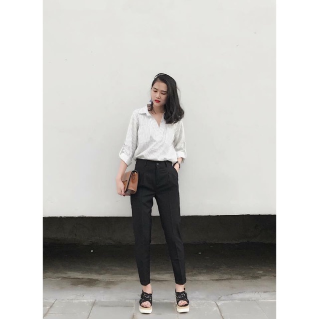 Quần baggy kate dài ( đen, xám, đỏ đô)