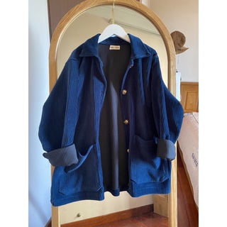 Áo khoác nhung tăm dày dáng oversize rộng rãi (ảnh thật tự chụp)