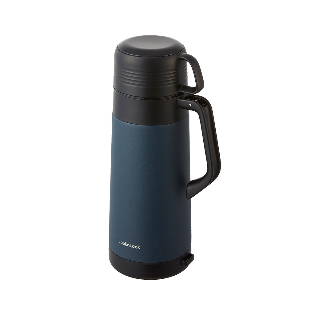 Bình giữ nhiệt Lock&amp;Lock Easy Outdoor Vacuum Bottle 1.2L và 1.8L có nắp cốc và dây đeo vai