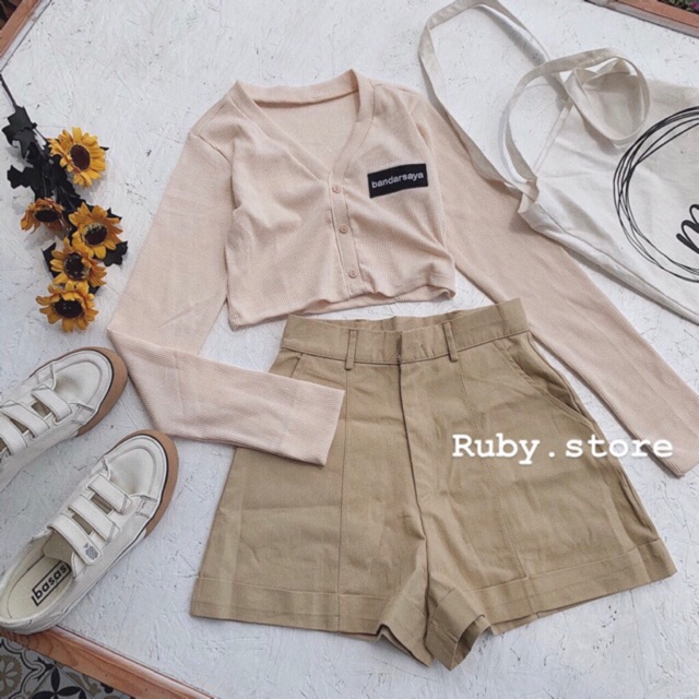 [CÓ TÁCH LẺ-SẴN) Áo croptop bandarsaya be và quần ống rộng ulzzang (Đọc kĩ mô tả) | BigBuy360 - bigbuy360.vn