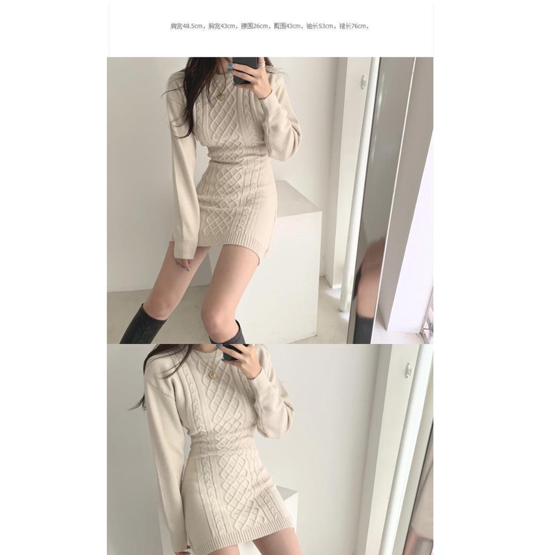 Đầm sweater dệt kim dáng ôm phong cách thu đông 2021 gợi cảm dành cho nữ