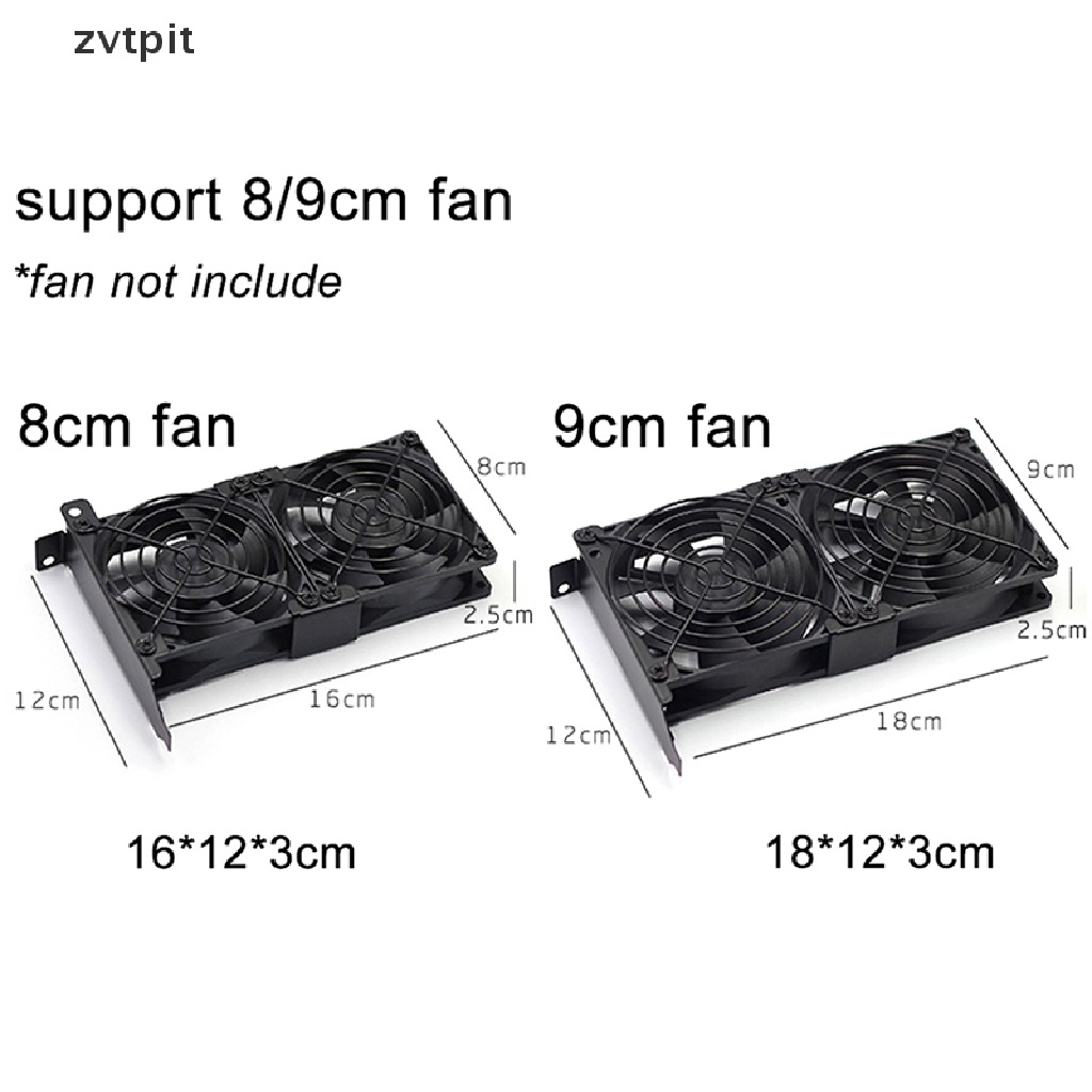 [ZVPT] Cooling Fan Grill Case DIY Dual PCI Cooler 8/9cm for PC Graphics Card Computer 
 DSF