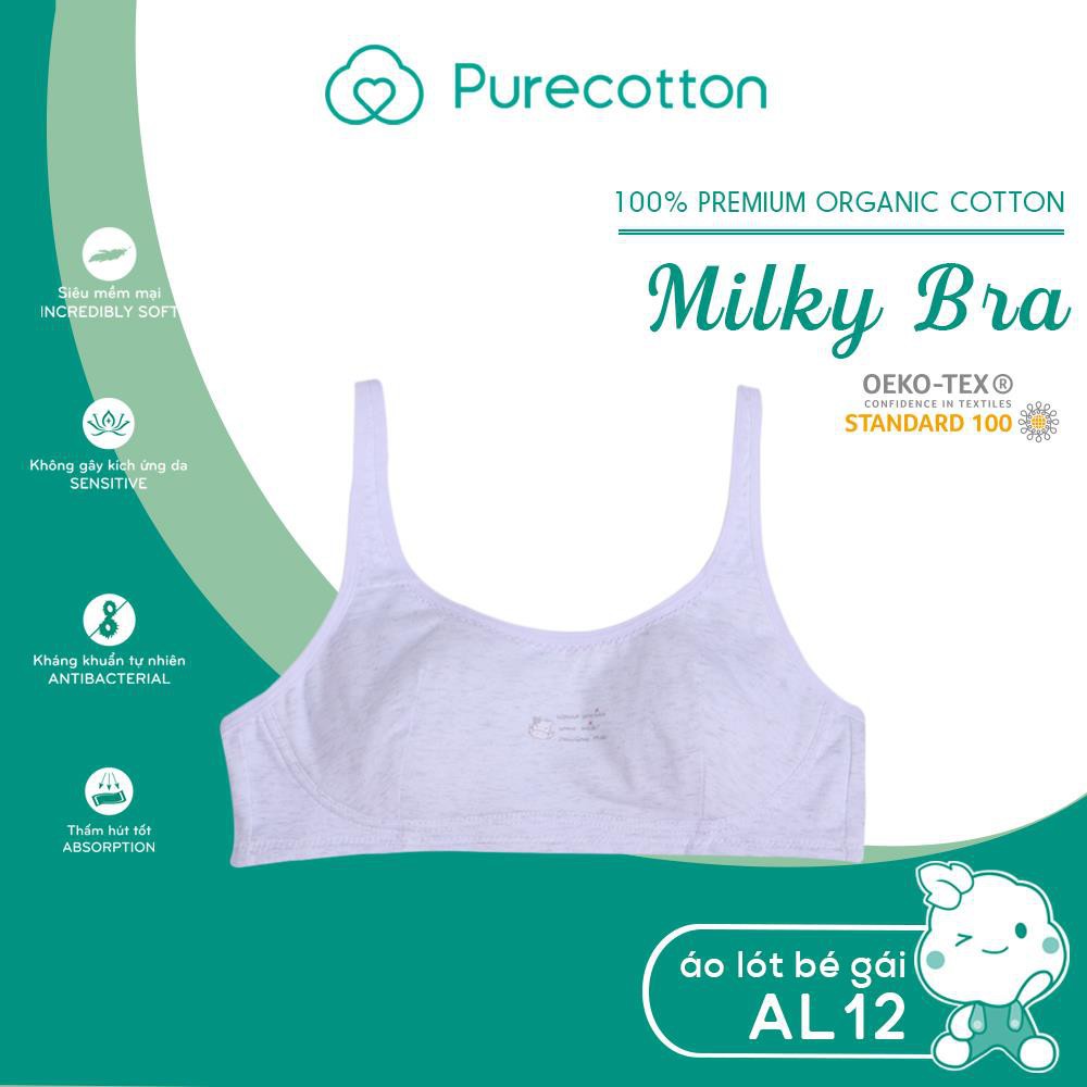 Áo lá học sinh Pure Cotton - Áo lót bé gái mới lớn kiểu dáng cài sau không đệm