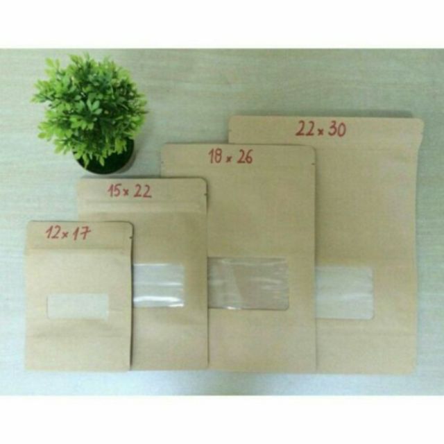 1 Kg túi zip giấy có cửa sổ
