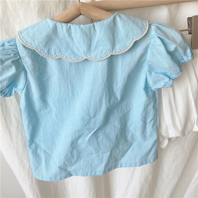 Set Áo Sơ Mi Ngắn Tay Và Quần Short Thời Trang Nhật Hàn Mới Cho Bé Gái
