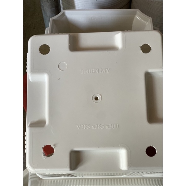 Chậu nhựa nơ vuông 39x39cm trồng hoa, cây cảnh bền đẹp