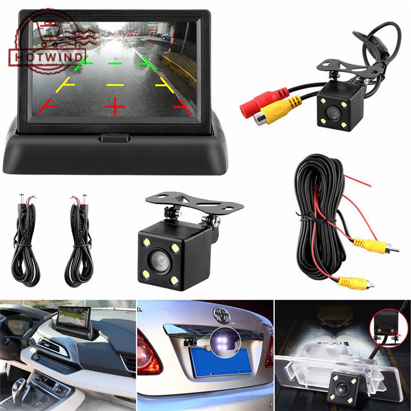 Camera lùi xe góc rộng 170 ° + 4.3 " LCD có dây kết nối với tầm nhìn ban đêm tốt | BigBuy360 - bigbuy360.vn