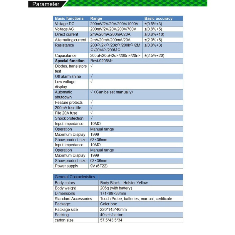 Vạn Năng Kế Kỹ Thuật Số AC / for DC 2000 Counts