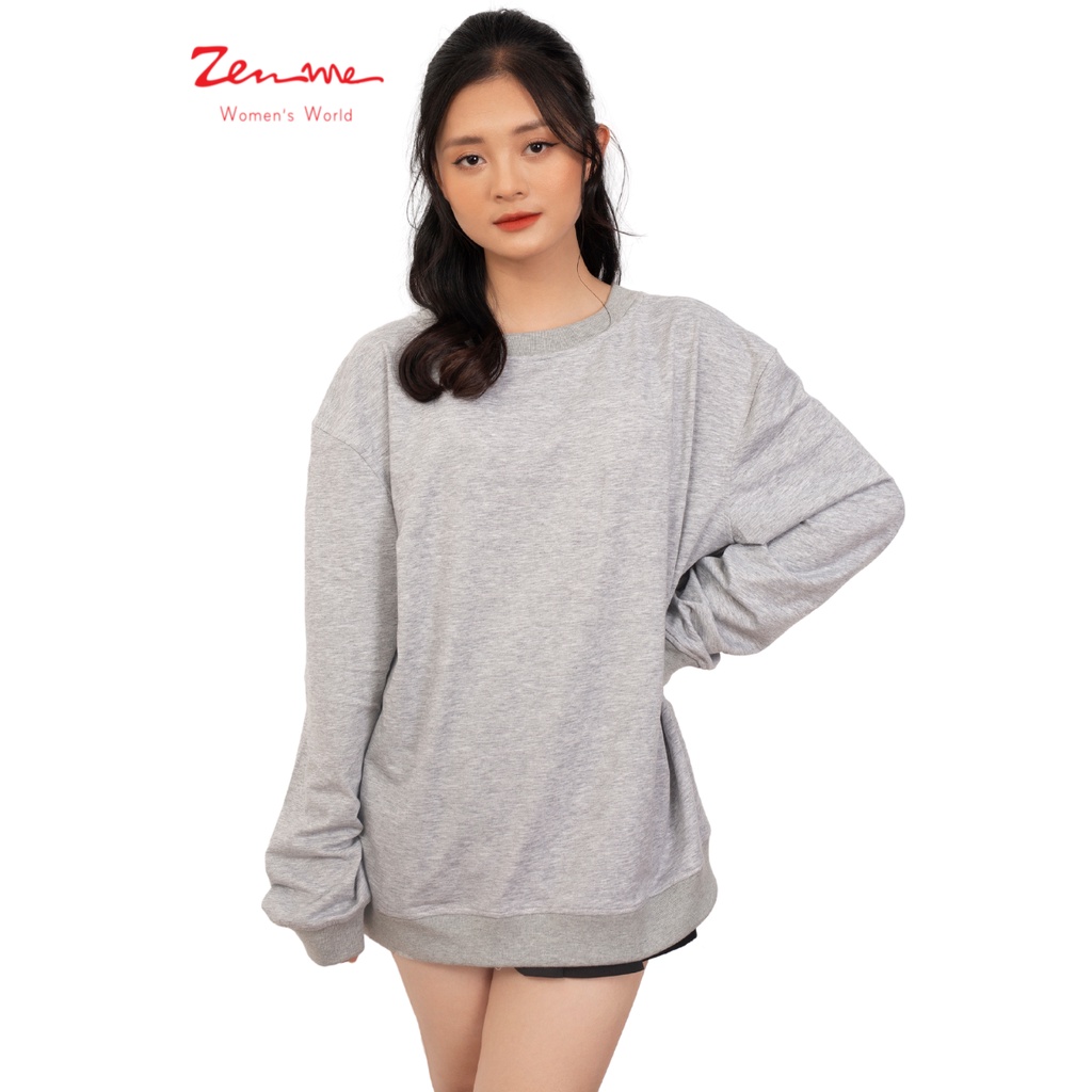 Áo Sweater Nữ Zen Me Trơn Nỉ Da Cá Cao Cấp Không Bai Xù Bền Màu Dáng Rộng Rãi