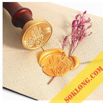 Bộ dụng cụ đóng con dấu sáp cổ điển D08 niêm phong, trang trí bullet journal, phong bì thư con sáp vintage