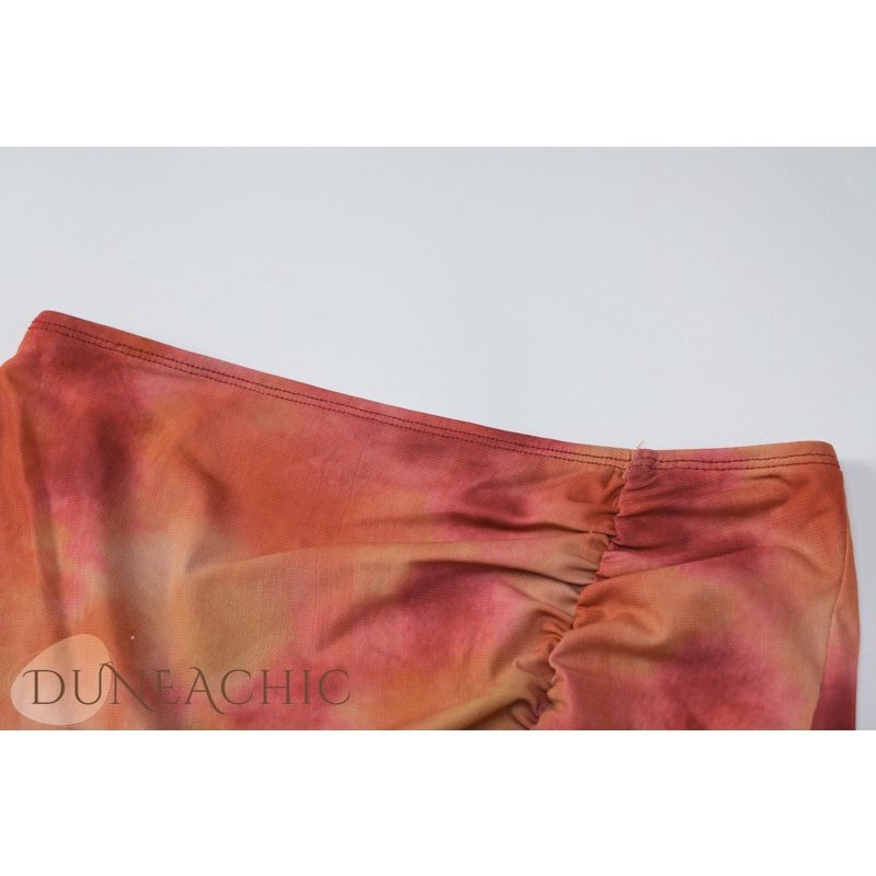 DUNEA Set Áo Thun Và Chân Váy Lưới Xẻ Tà Quyến Rũ Dành Cho Nữ