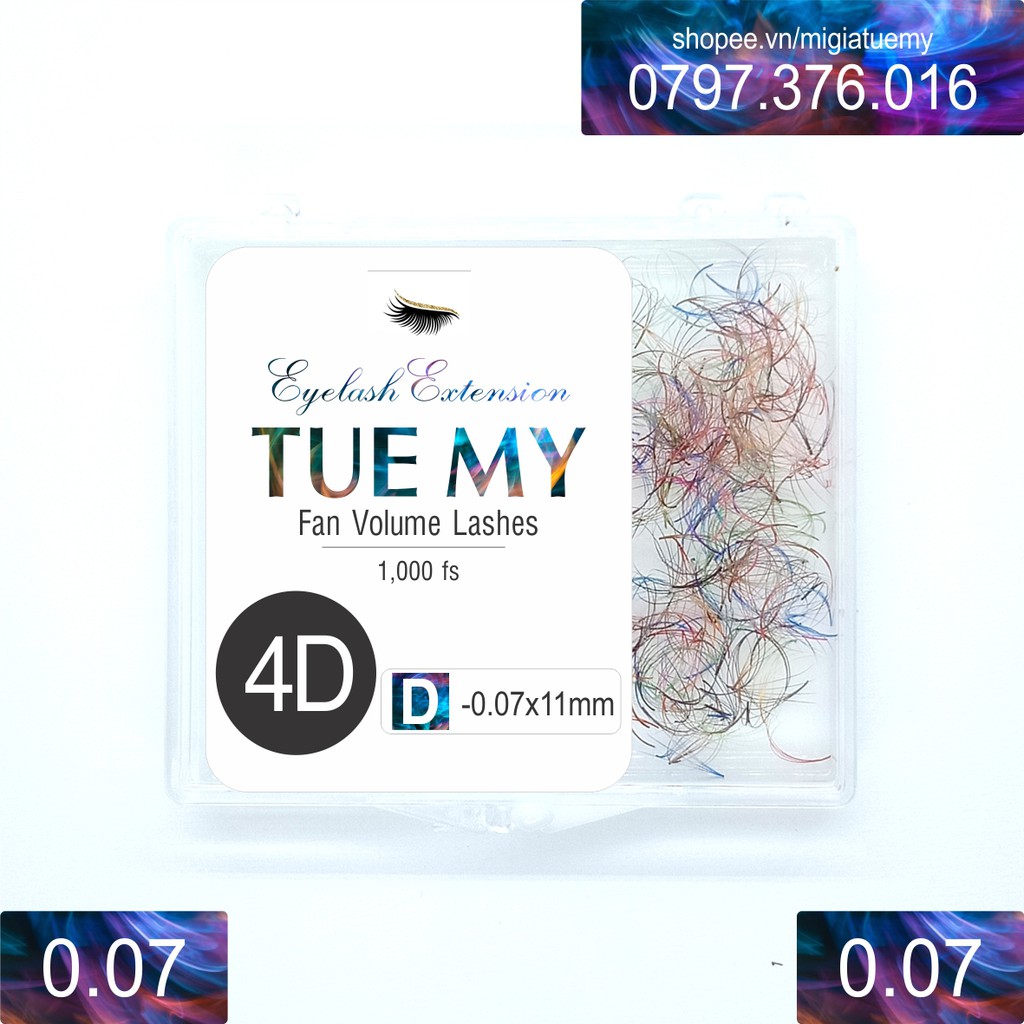 Mi Lụa Fan Màu 4D Sợi 0.07