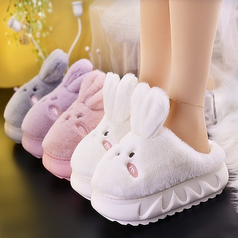 Dép bông đi trong nhà đế dày giữ ấm mùa thu đông kiểu dáng hoạt hình dễ thương