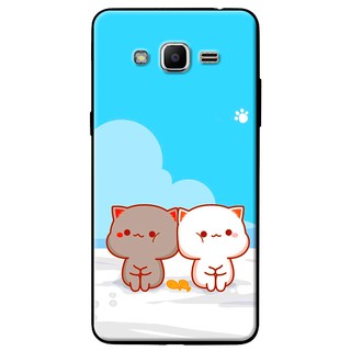 Ốp lưng Samsung Galaxy J2 Prime, J5 Prime, J7 Prime in hình Mèo mập nền xanh