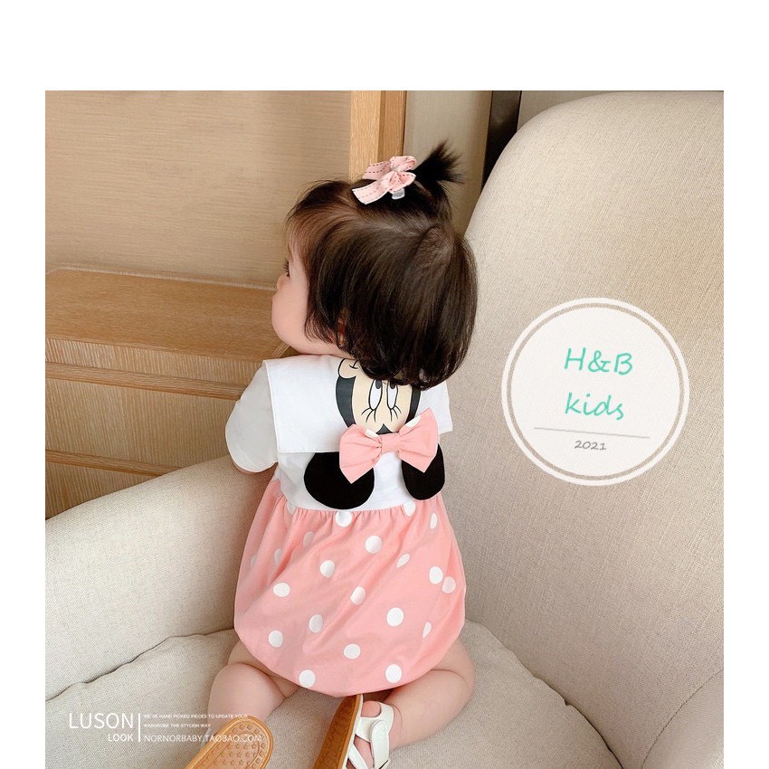 Bộ body mickey bé gái pidaha Store bodysuit cho bé họa tiết đáng yêu chất cotton hàng xuất khẩu