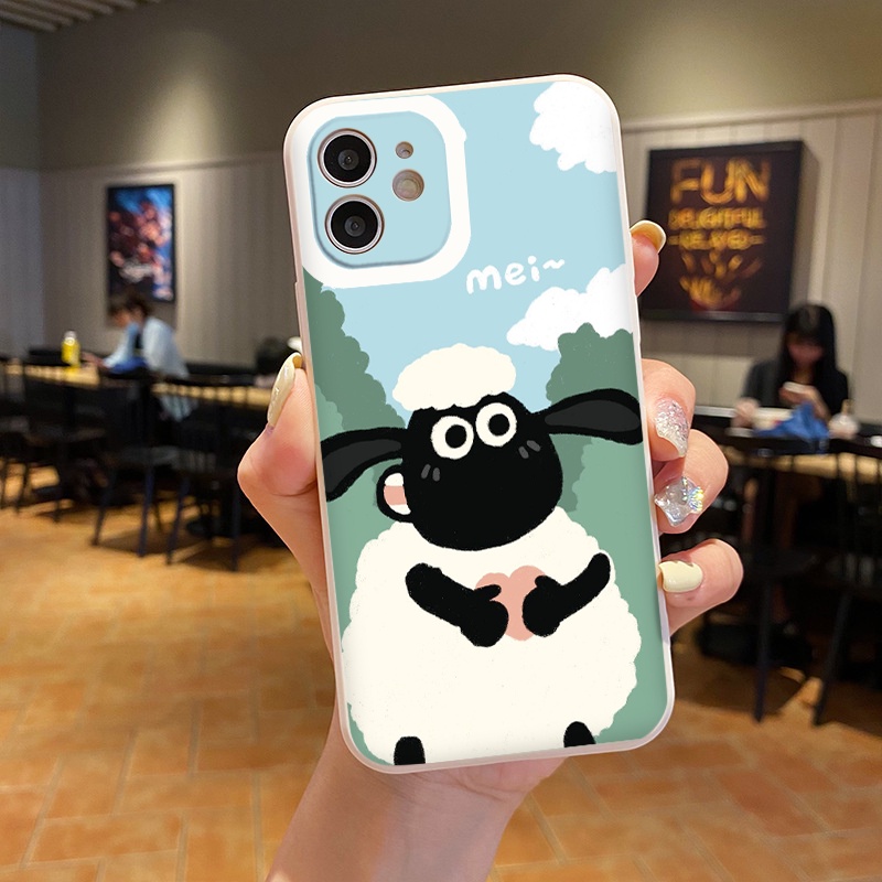 Ốp Điện Thoại iphone Cừu Shaun ốp vuông iPhone 12 8plus x 11promax 7plus 8 6 6Plus 7Plus 8Plus X Xs Max 13 Promax tr358