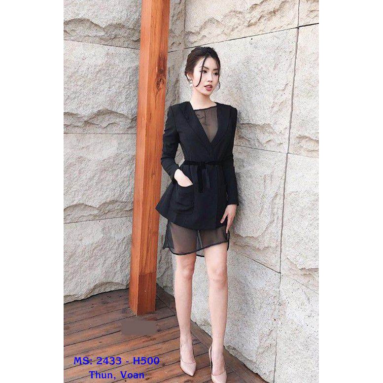 Bộ Áo Vest Đầm Voan Cá Tính