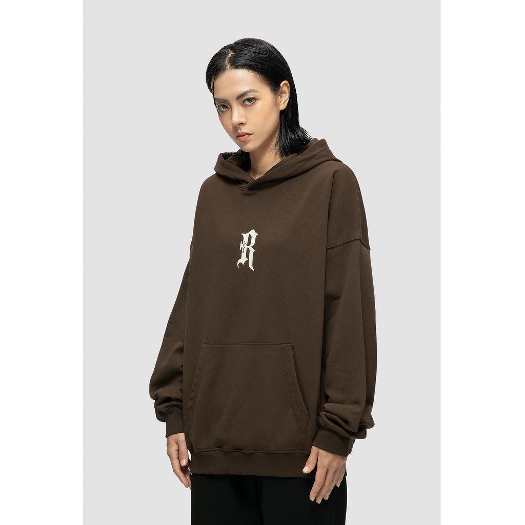Áo hoodie local brand unisex form rộng chữ R dài tay OneZ unisex form rộng mũ 2 lớp nỉ bông hàn quốc đẹp