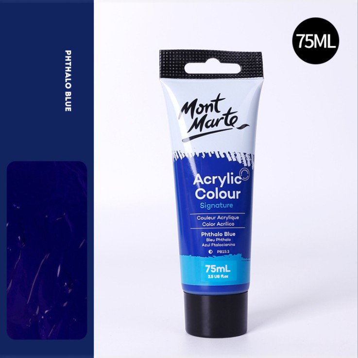 Màu Acrylic Mont Marte 75ml - Phthalo Blue - Acrylic Colour Paint Signature 75ml (2.54oz) - MSCH7520