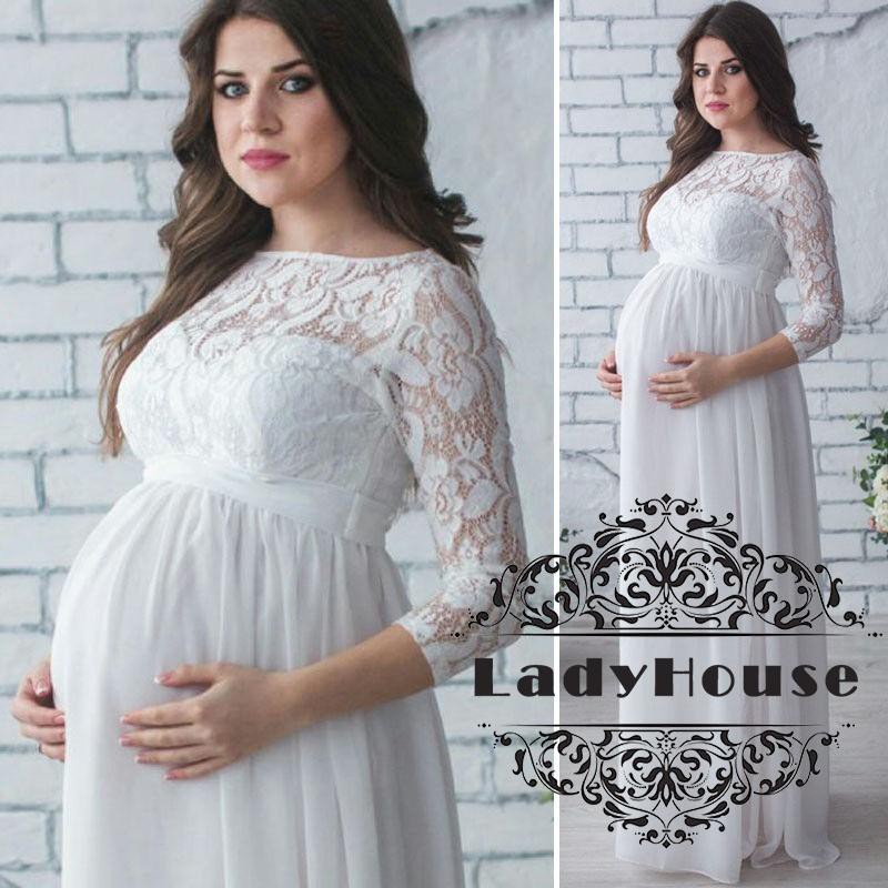 Đầm Maxi Phối Ren Cho Phụ Nữ Mang Thai