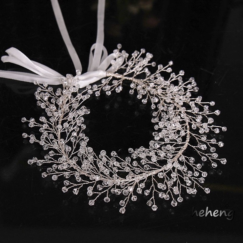 Băng Đô Cài Tóc Hình Vương Miện Đính Đá Lấp Lánh Sang Trọng Cho Cô Dâu